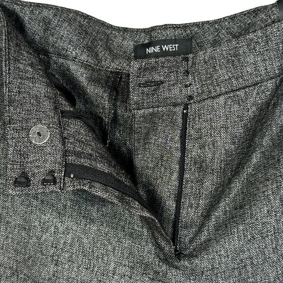 Nine West SZ 12 Neo Classic Dress Pants Straight Flat Front Pockets Black Ivory - Picture 3 of 9